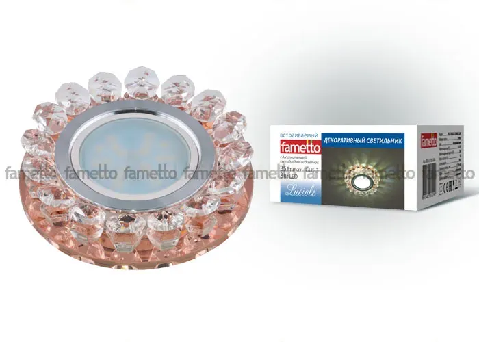 Встраиваемый светильник Fametto Luciole DLS-L102 GU5.3 CHROME/PEACH 10001 DLS-L102 GU5.3 CHROME/PEACH