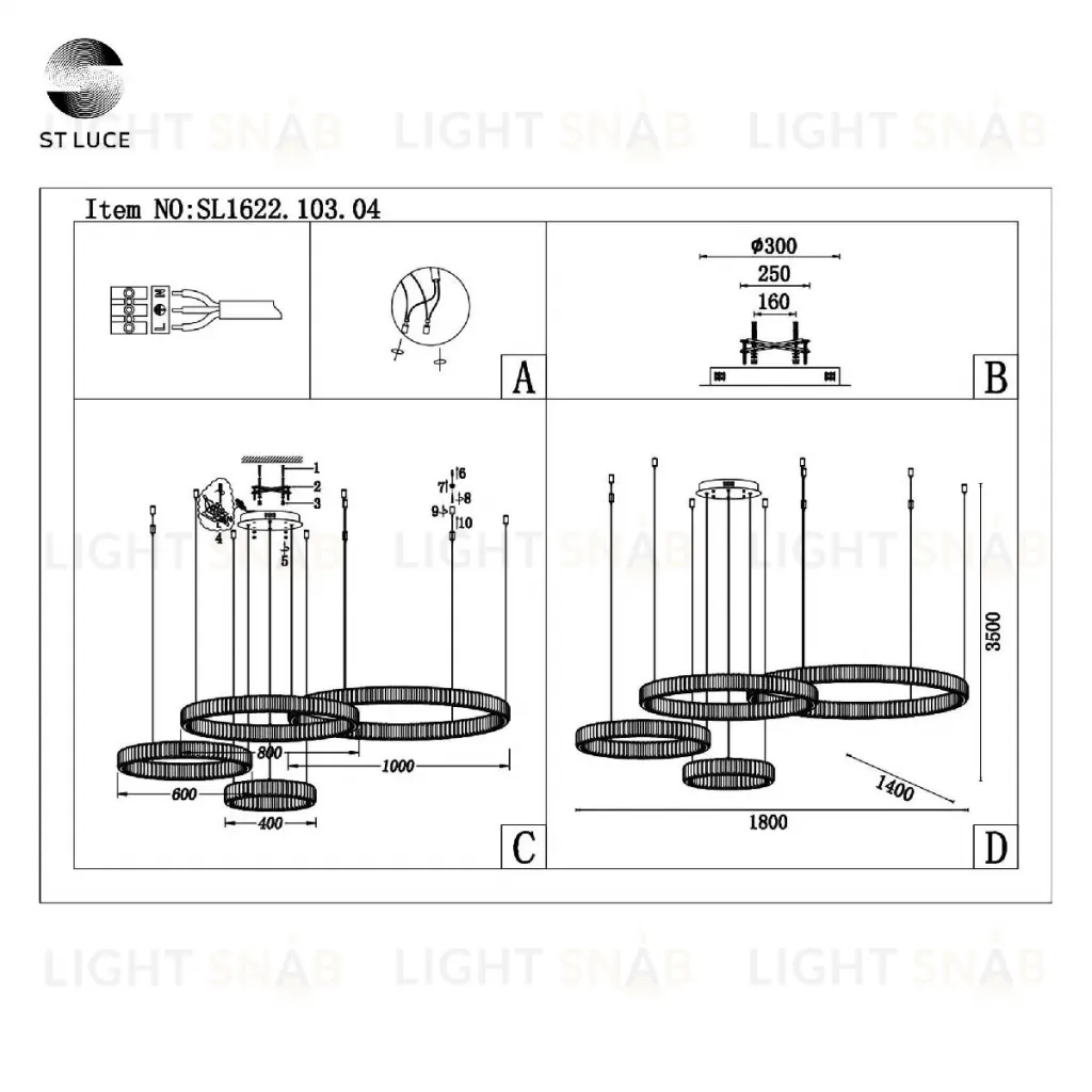 Подвесная люстра ST Luce Tivoli SL1622.103.04 SL1622.103.04
