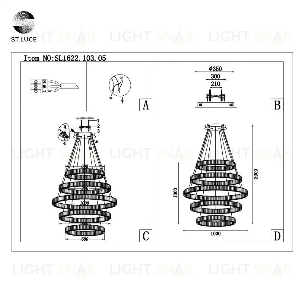 Подвесная люстра ST Luce Tivoli SL1622.103.05 SL1622.103.05