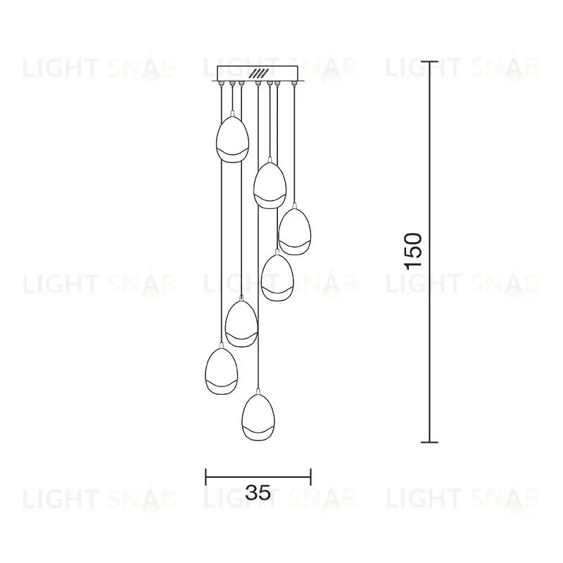 Подвесная люстра DeLight Collection Terrene MD13003023-7A chrome MD13003023-7A chrome