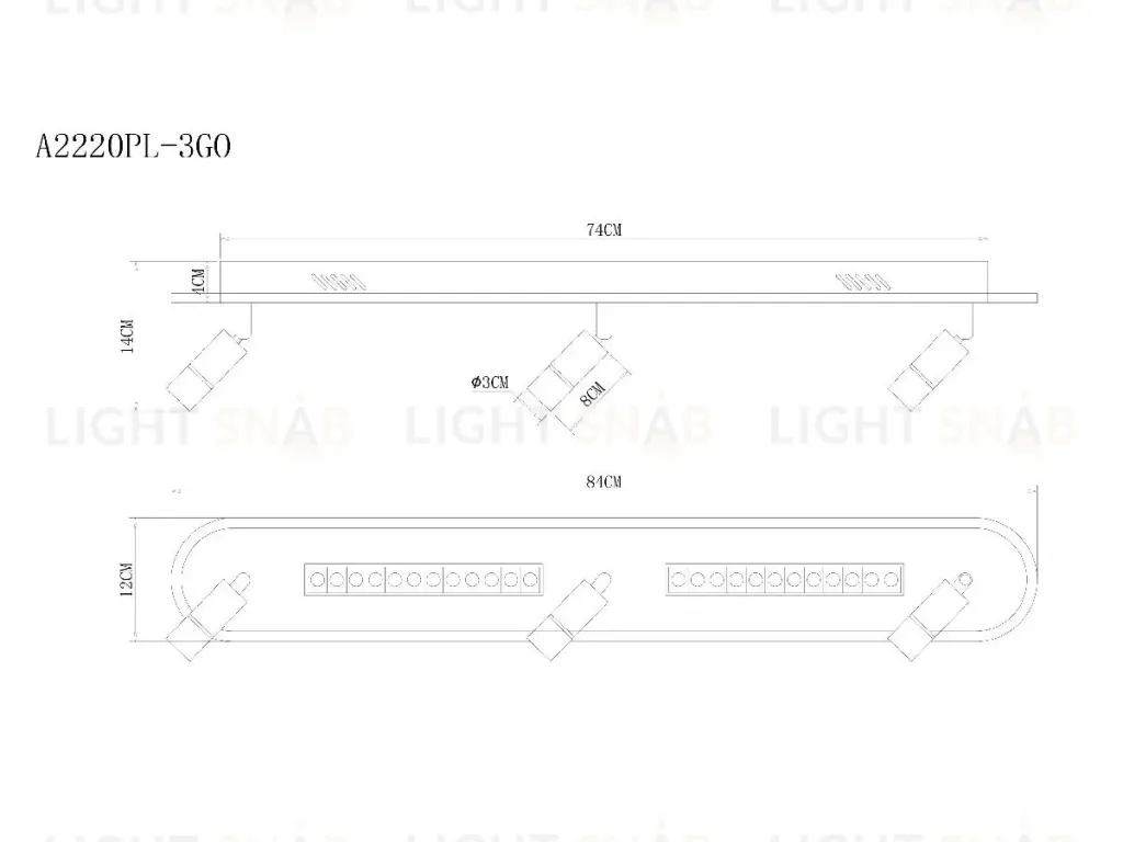 Спот Arte Lamp Pisces A2220PL-3GO A2220PL-3GO
