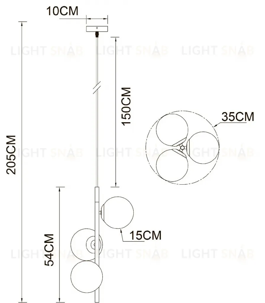 Подвесной светильник Arte Lamp Alcor A2224SP-3BK A2224SP-3BK