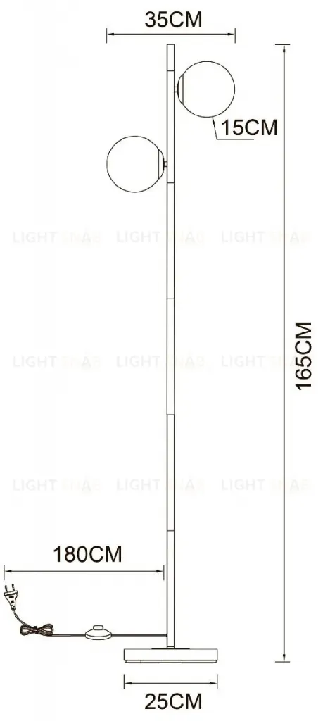 Торшер Arte Lamp Alcor A2224PN-2BK A2224PN-2BK