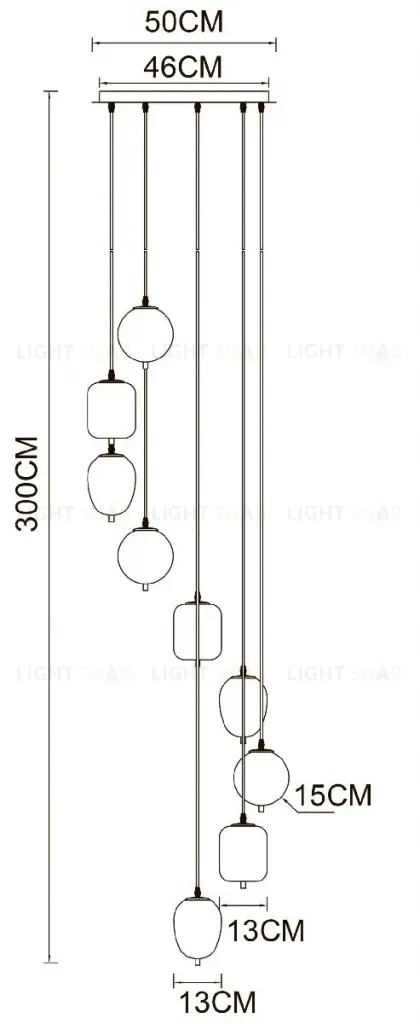 Каскадная люстра Arte Lamp Freddie A2231SP-9PB A2231SP-9PB