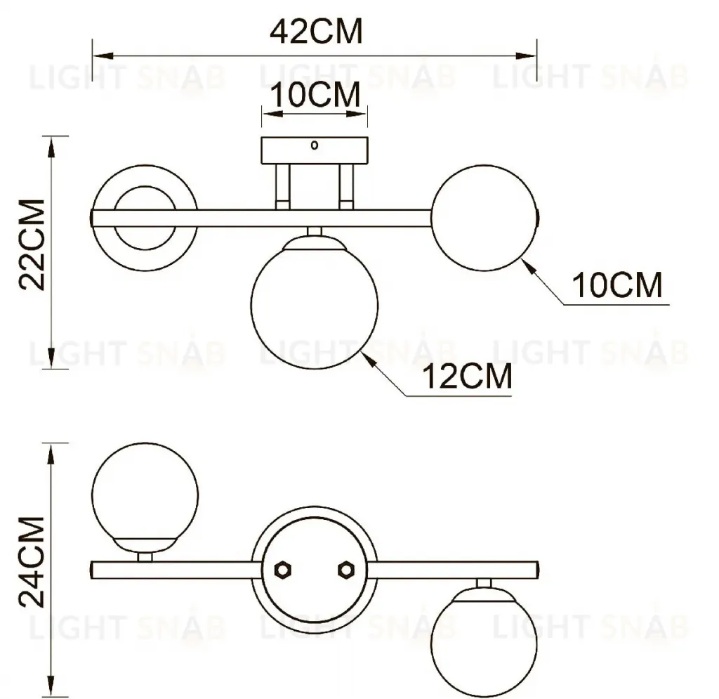 Потолочная люстра Arte Lamp Gemini A2243PL-3PB A2243PL-3PB