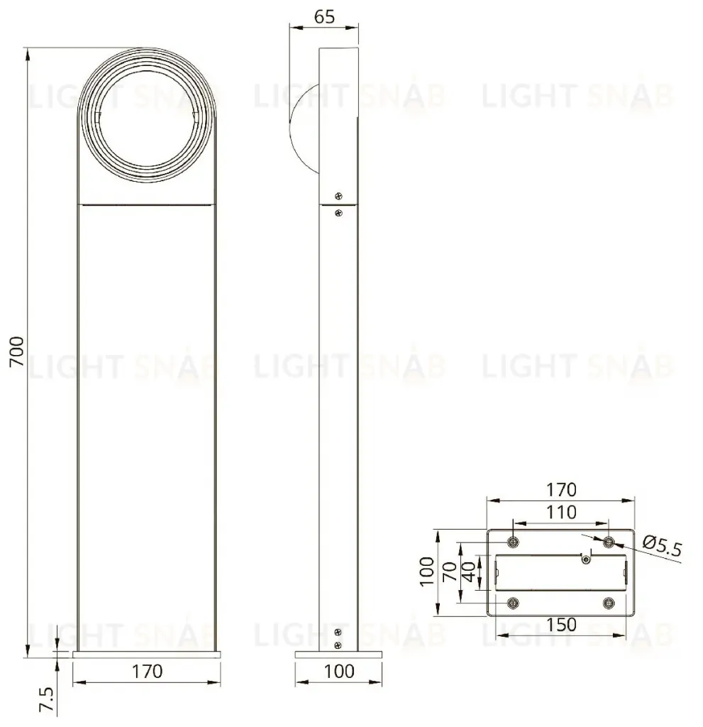 Ландшафтный светильник Arte Lamp San Francisco A1831PA-1BK A1831PA-1BK