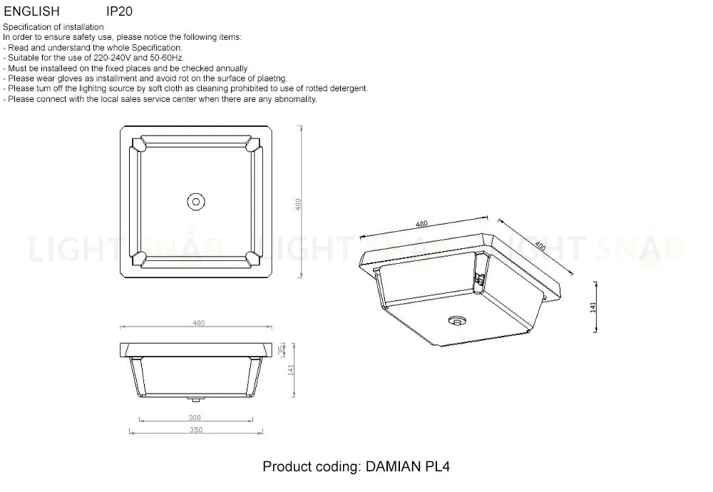 Потолочный светильник Crystal Lux DAMIAN PL4 BRASS DAMIAN PL4 BRASS