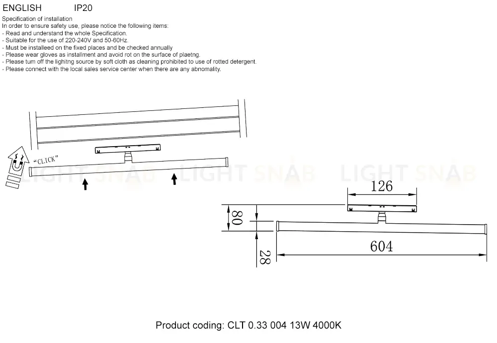 Трековый магнитный светильник Crystal Lux CLT 0.33 004 13W WH 4000K CLT 0.33 004 13W WH 4000K