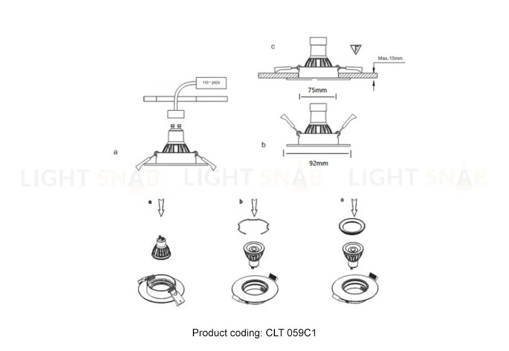 Встраиваемый светильник Crystal Lux CLT 059C1 BL CLT 059C1 BL