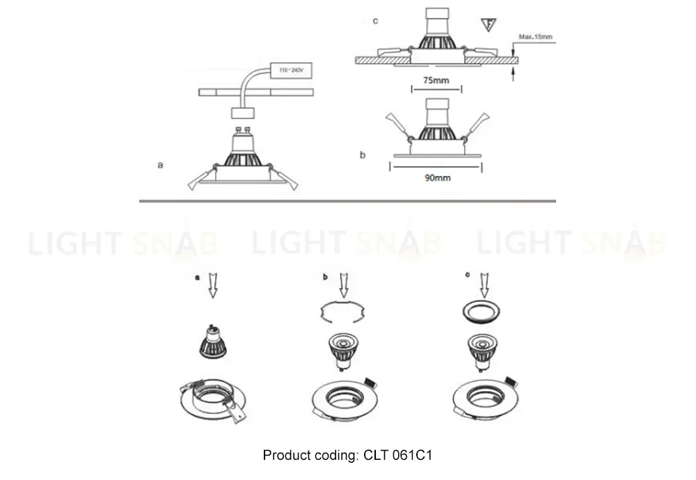 Встраиваемый светильник Crystal Lux CLT 061C1 GO CLT 061C1 GO