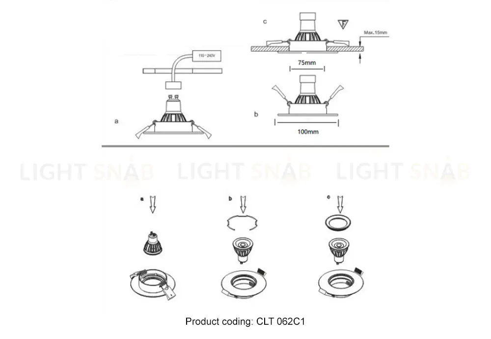Встраиваемый светильник Crystal Lux CLT 062C1 WH CLT 062C1 WH