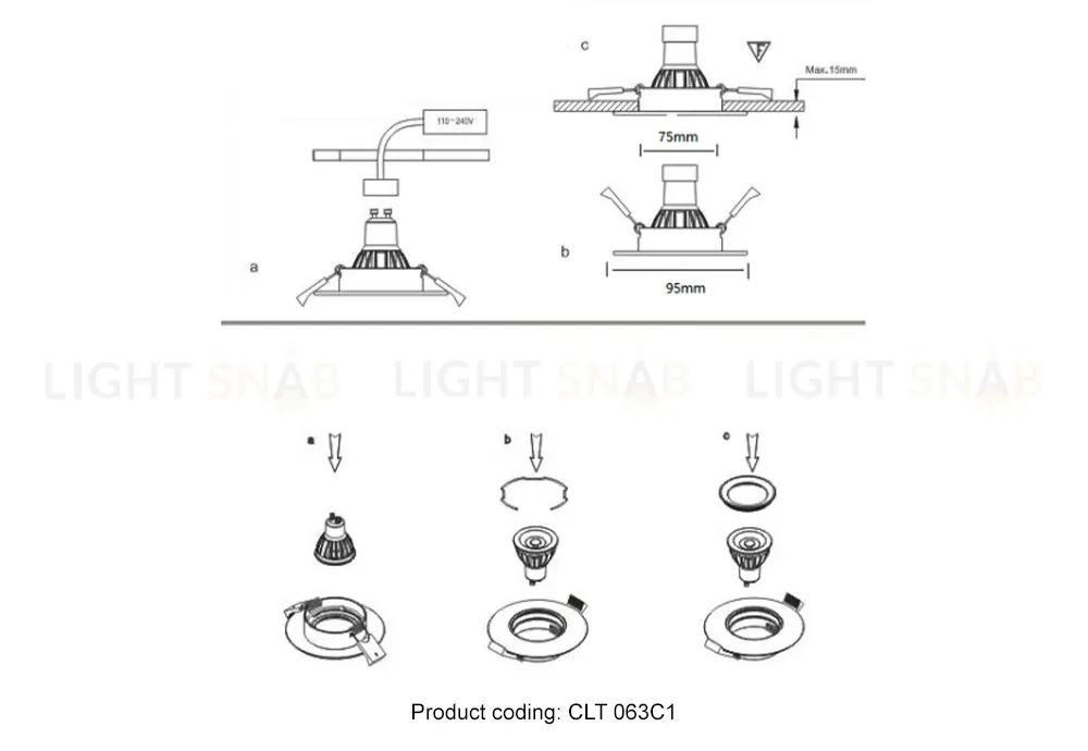 Встраиваемый светильник Crystal Lux CLT 063C1 WH CLT 063C1 WH