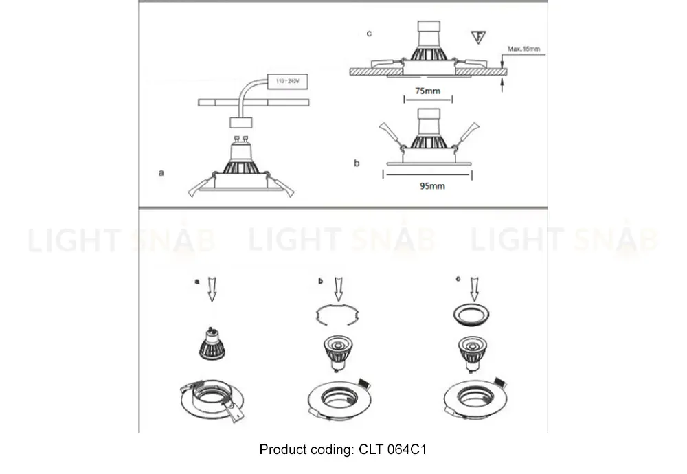 Встраиваемый светильник Crystal Lux CLT 064C1 BL CLT 064C1 BL