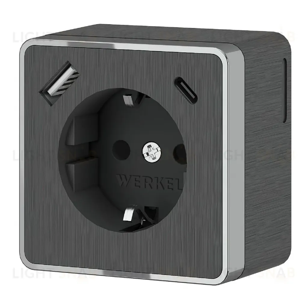 Розетка с заземлением, шторками и USB тип A+C Werkel Gallant W5071704 4690389179617 a057704 4690389179617