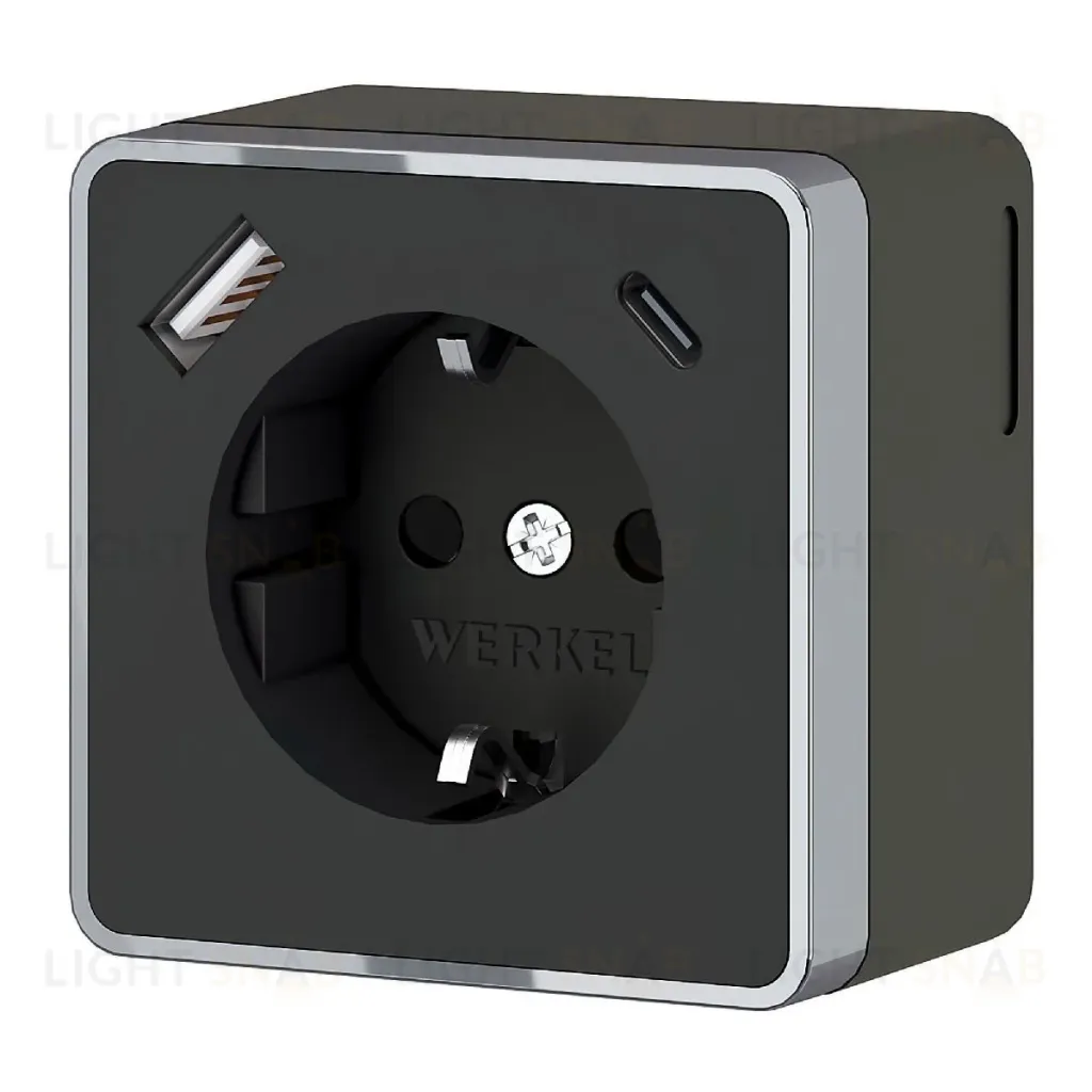 Розетка с заземлением, шторками и USB тип A+C Werkel Gallant W5071735 4690389179655 a057702 4690389179655