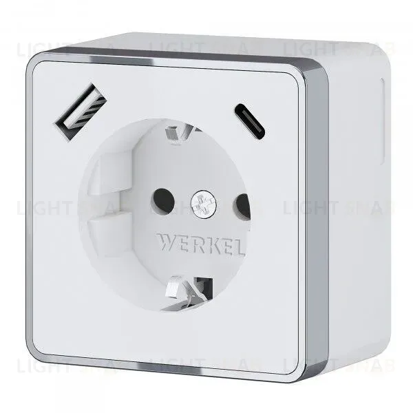 Розетка с заземлением, шторками и USB тип A+C Werkel Gallant W5071706 4690389179624 a057701 4690389179624