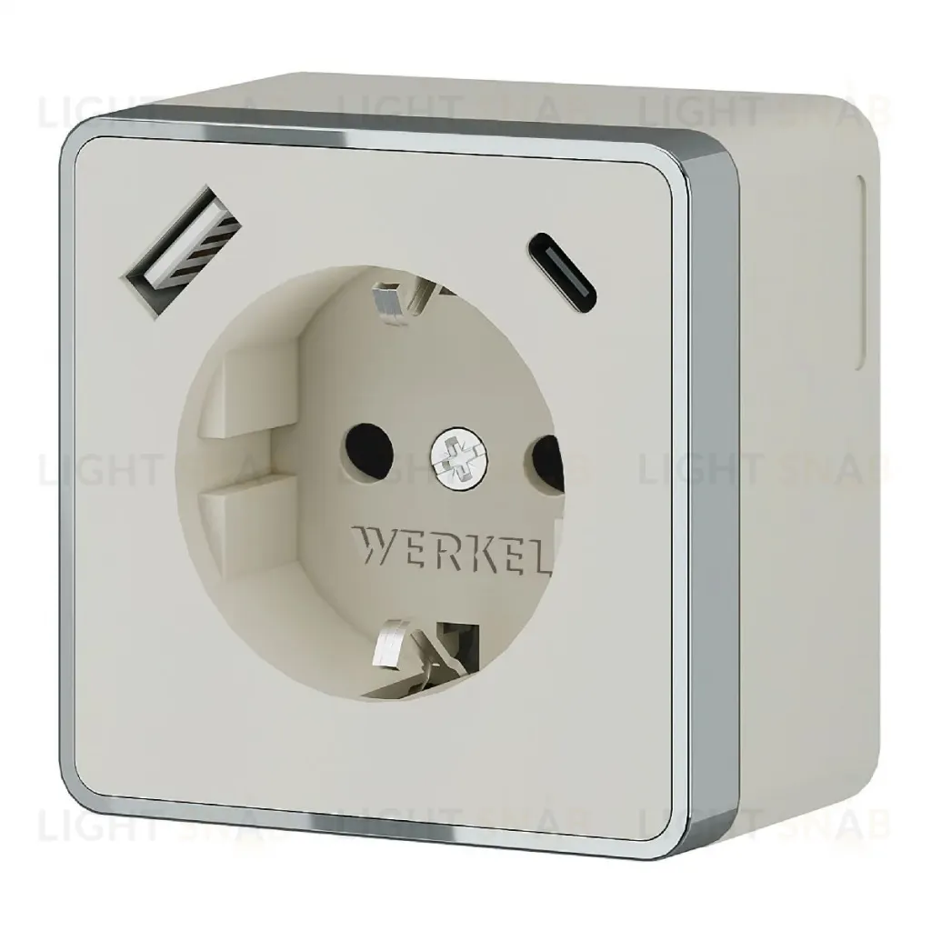 Розетка с заземлением, шторками и USB тип A+C Werkel Gallant W5071703 4690389179600 a057699 4690389179600
