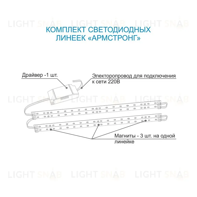 Комплект светодиодных линеек Apeyron Армстронг 5730 36Вт 3000К 12-140 12-140