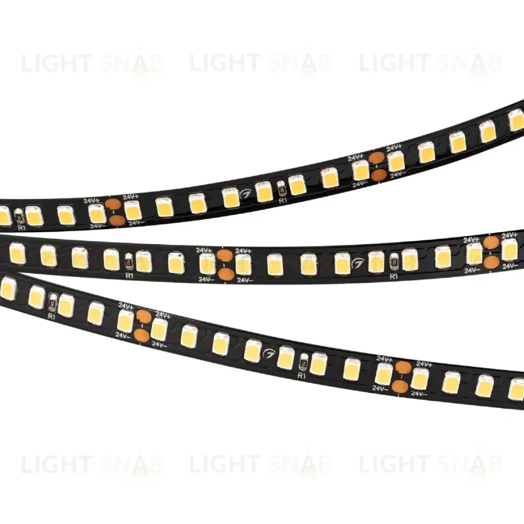 Светодиодная лента Arlight RT-A160-BLACK-8mm 24V Warm3000 (12 W/m, IP20, 2835, 5m) (Arlight, высок.эфф.150 лм/Вт) 029426(2) 029426(2)