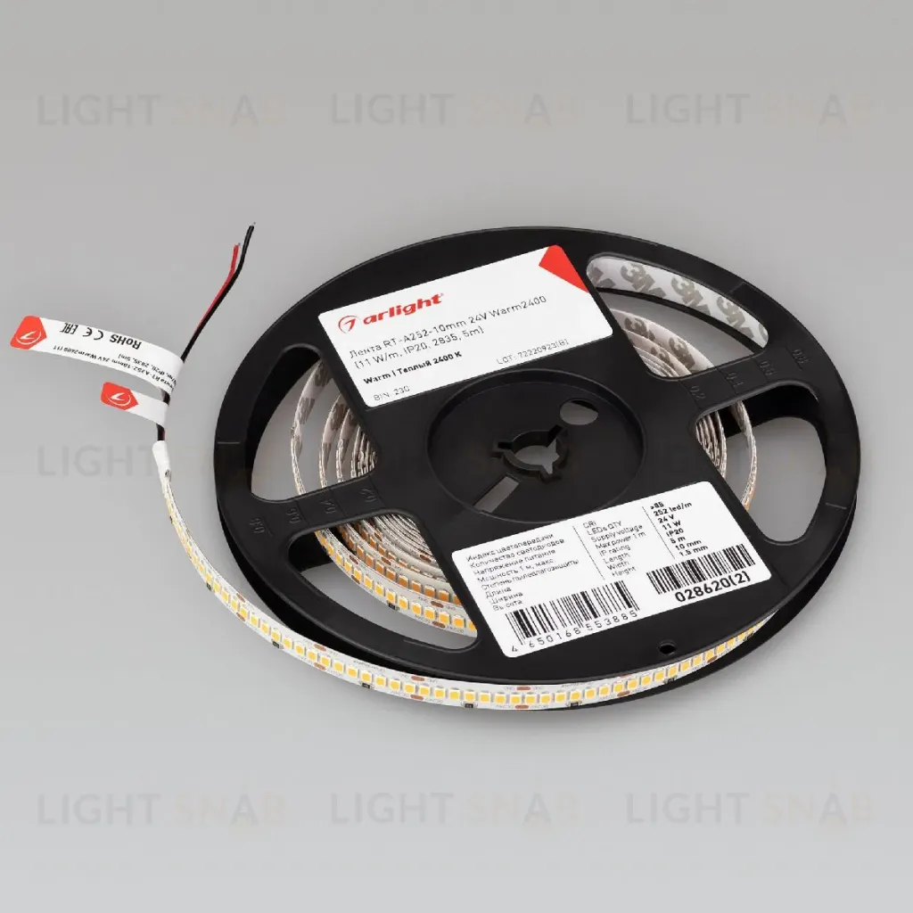 Светодиодная лента Arlight RT-A252-10mm 24V Warm2400 (11 W/m, IP20, 2835, 5m) (Arlight, 10 Вт/м, IP20) 028620(2) 028620(2)