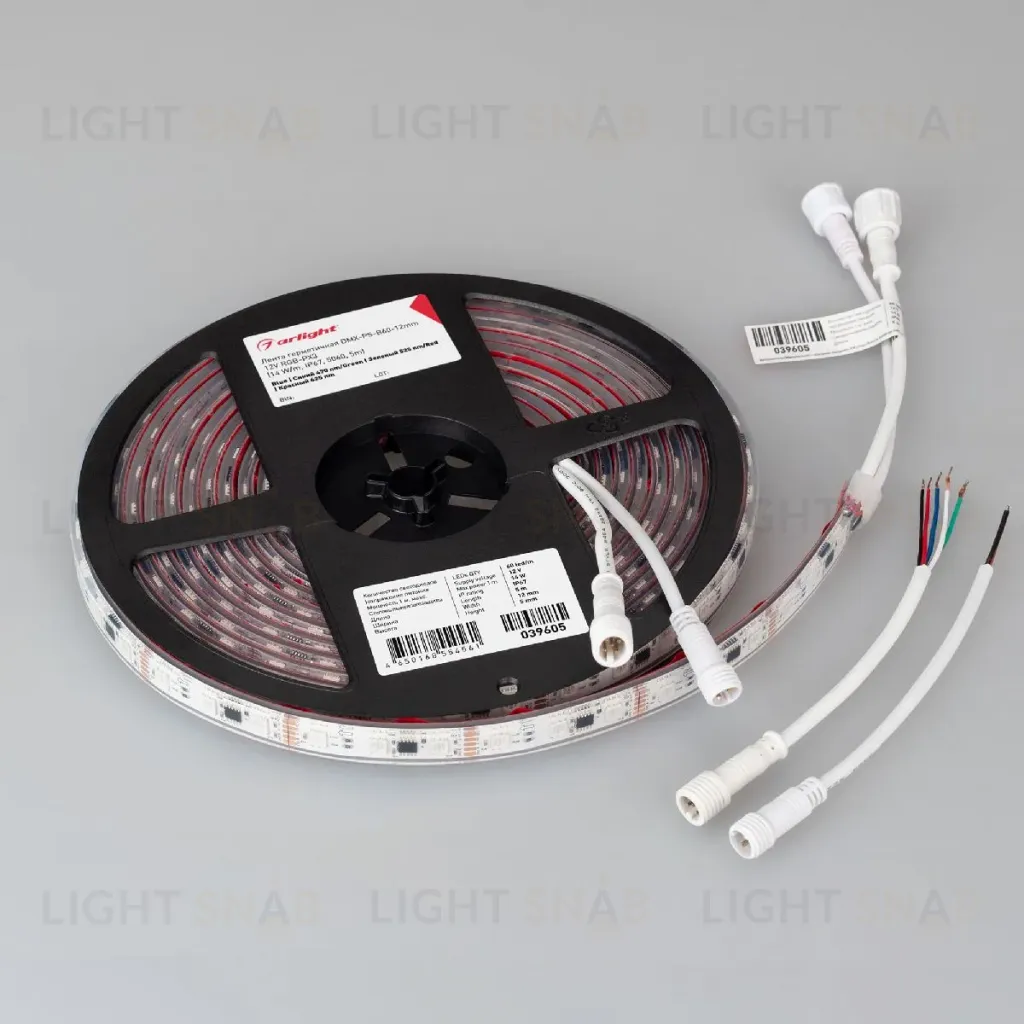 Светодиодная герметичная лента Arlight DMX-PS-B60-12mm 12V RGB-PX3 (14 W/m, IP67, 5060, 5m) 039605 039605