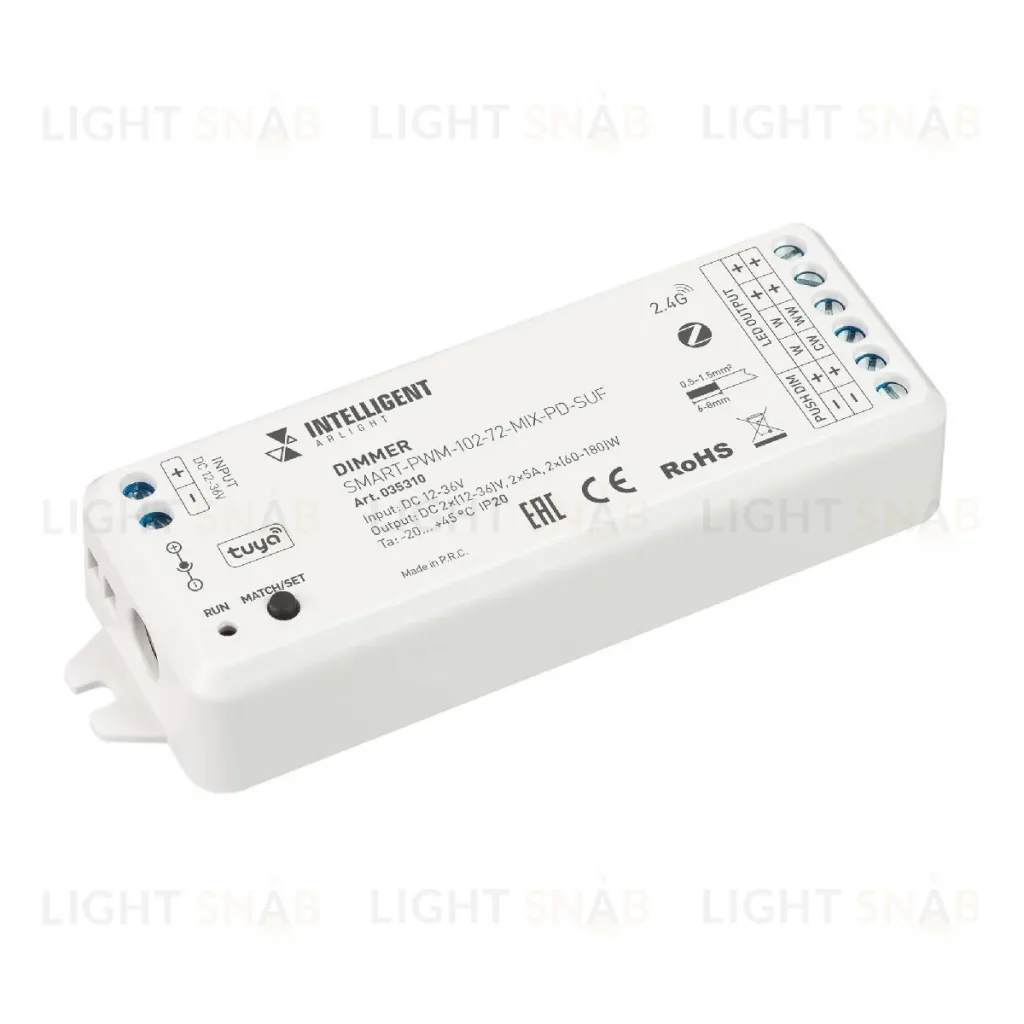 Диммер Arlight SMART-PWM-102-72-MIX-PD-SUF (12-36V, 2x5A, ZB, 2.4G) 035310 035310