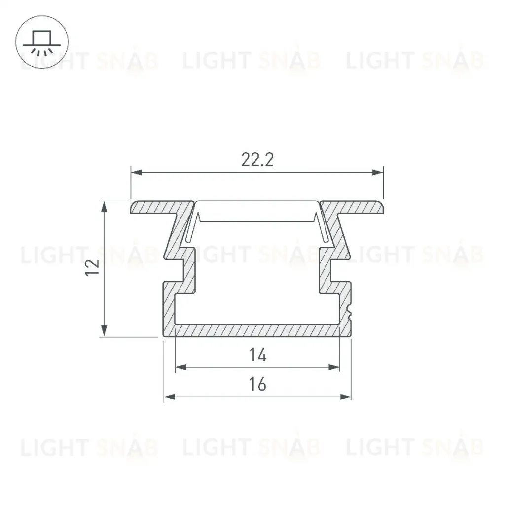 Профиль Arlight PDS-FS-3000 ANOD BLACK 040735 040735