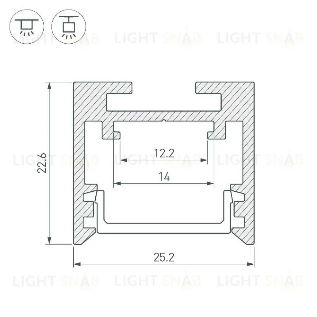 Профиль Arlight SL-LINE-2522-2500 WHITE 043110 043110