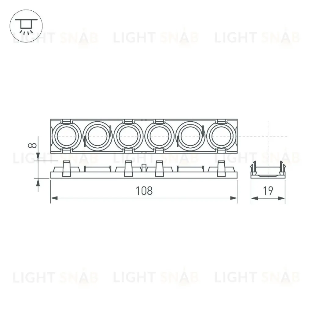 Экран линзованный Arlight SL-LINE-W20-30deg-540 041791 041791