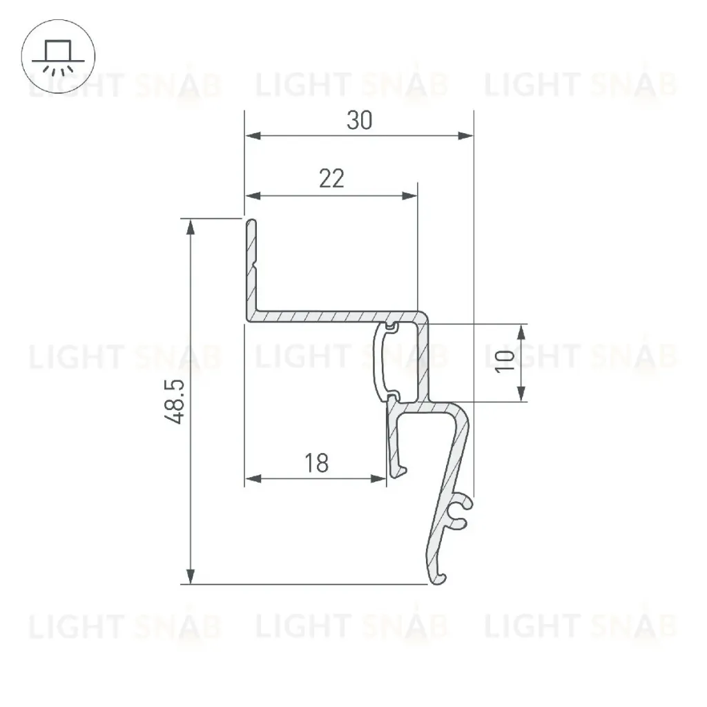 Профиль Arlight STRETCH-SHADOW-2000 WHITE (A2-CONTOUR-PRO) 042559 042559
