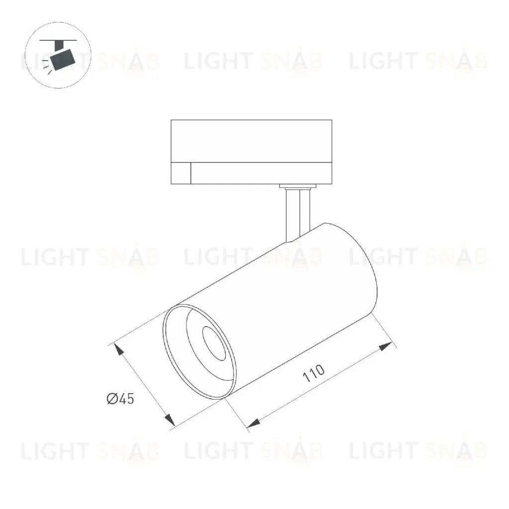 Трековый однофазный светильник Arlight LGD-SPOT-2TR-R45-7W Day4000 (WH, 24 deg, 230V) 042538 042538