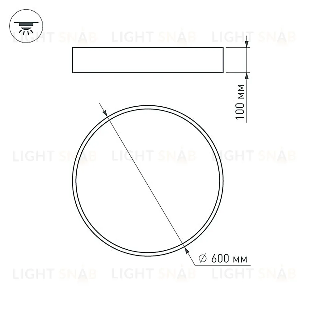 Потолочный светильник Arlight SP-TOR-PILL-PRISM-R600-50W Day4000 (BK, 100 deg, 230V) 023000(3) 023000(3)