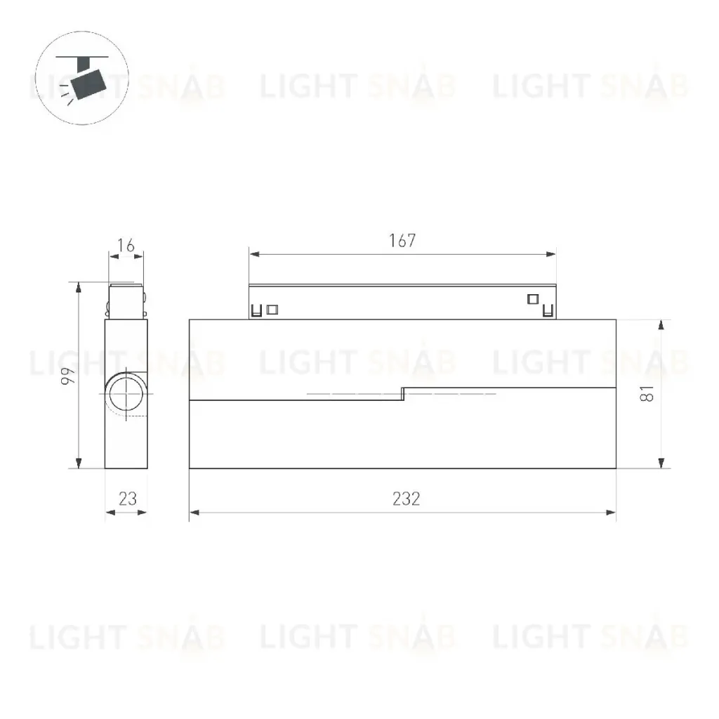 Трековый магнитный светильник Arlight MAG-ORIENT-DOTS-FOLD-S230-12W Day4000-MIX (BK, 30 deg, 48V, DALI) 041864 041864