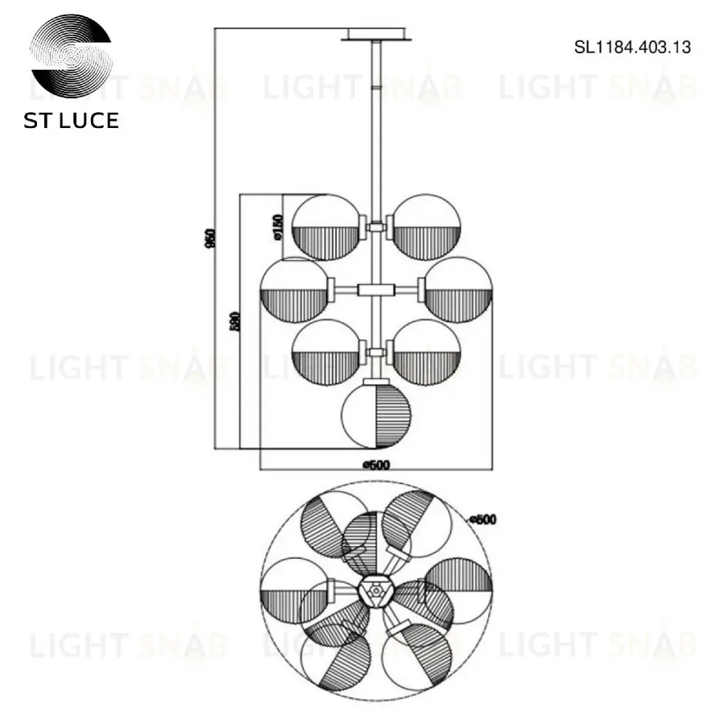 Люстра на штанге ST Luce Todo SL1184.403.13 SL1184.403.13