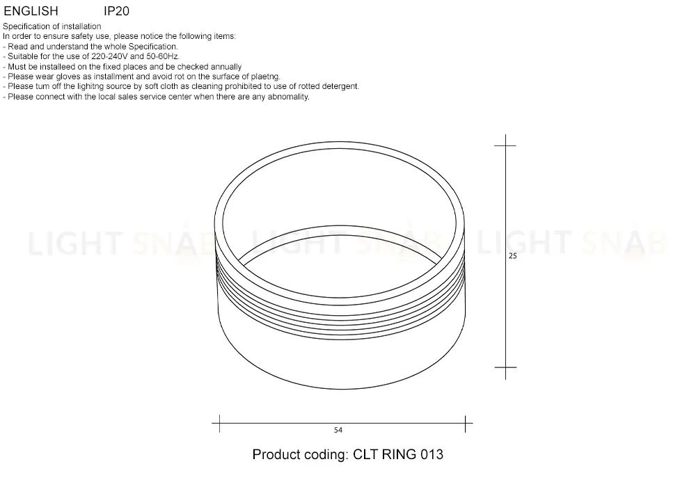 Декоративное кольцо внутреннее Crystal Lux CLT RING 013 GO CLT RING 013 GO