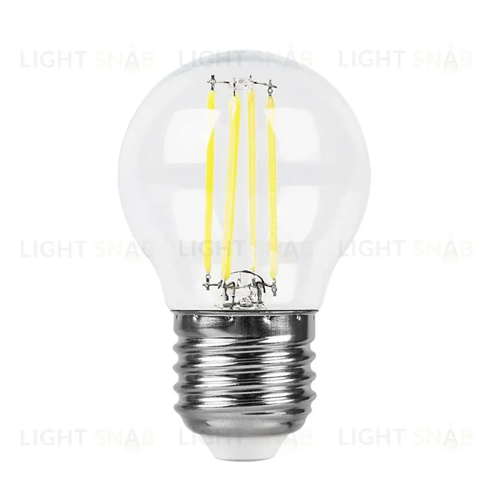Лампа светодиодная филаментная Feron E27 7W 6400K прозрачная LB-52 38222 38222