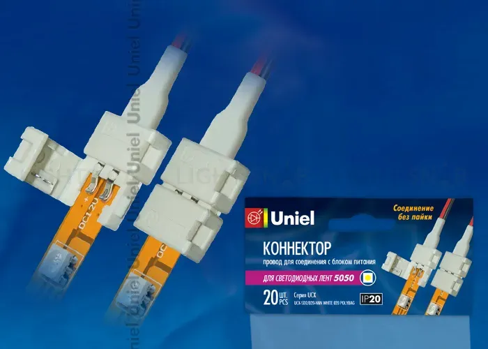 Коннектор для светодиодных лент Uniel UCX-SD2/B20-NNN WHITE 020 POLYBAG 06609 UCX-SD2/B20-NNN WHITE 020 POLYBAG