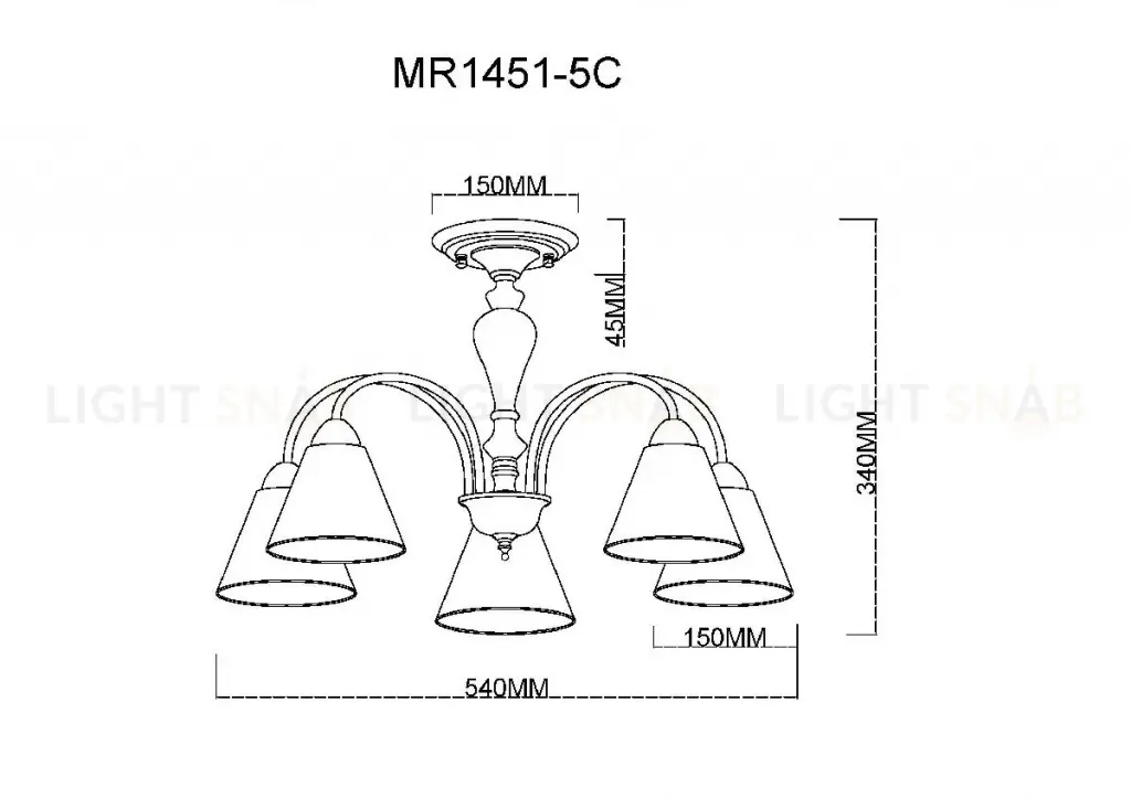 Люстра на штанге MyFar Anna MR1451-5C MR1451-5C