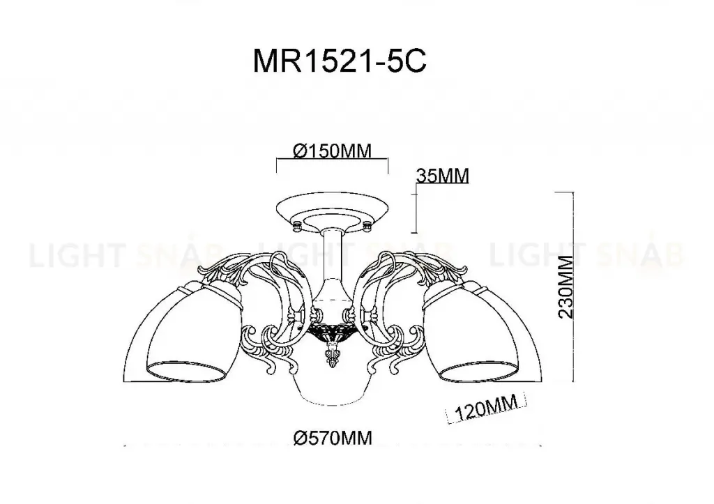 Люстра на штанге MyFar Biene MR1521-5C MR1521-5C