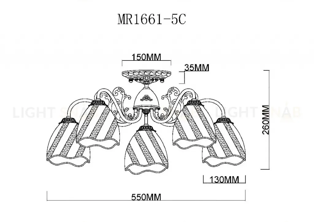 Потолочная люстра MyFar Nicole MR1661-5C MR1661-5C