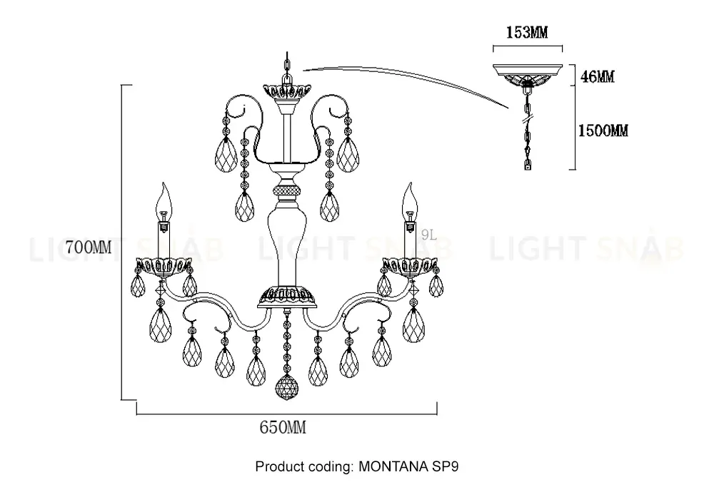 Подвесная люстра Crystal Lux MONTANA SP9 MONTANA SP9
