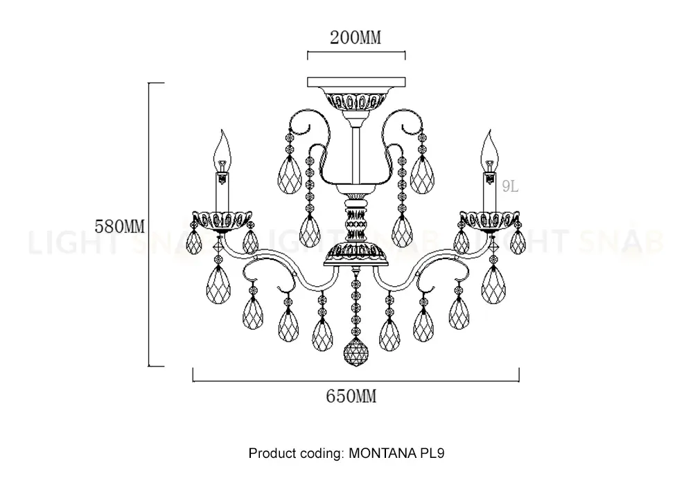 Люстры на штанге Crystal Lux MONTANA PL9 MONTANA PL9