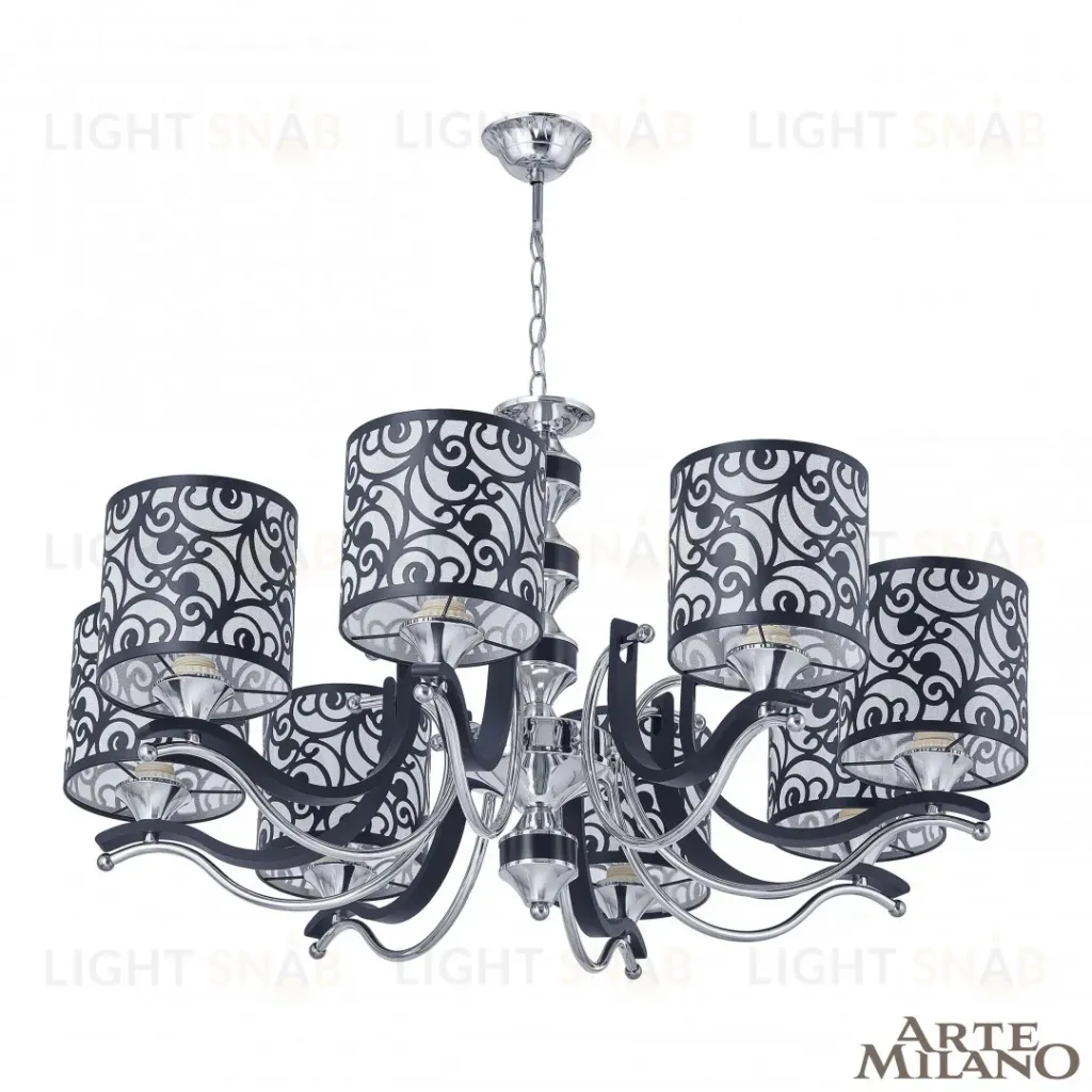 Подвесная люстра Arte Milano Florentia-4957 304957/8 Bk/Ni 304957/8 Bk/Ni
