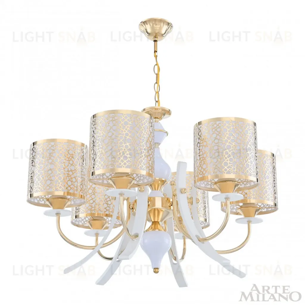 Подвесная люстра Arte Milano Florentia-6067 306067/6 Wh/Gd 306067/6 Wh/Gd