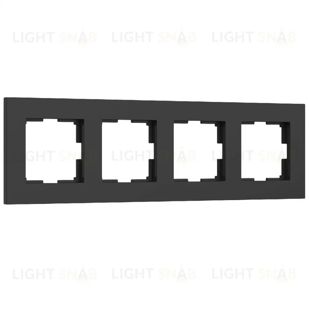 Рамка на 4 поста Werkel Slab черный матовый W0042908 4690389193477 a062802 4690389193477
