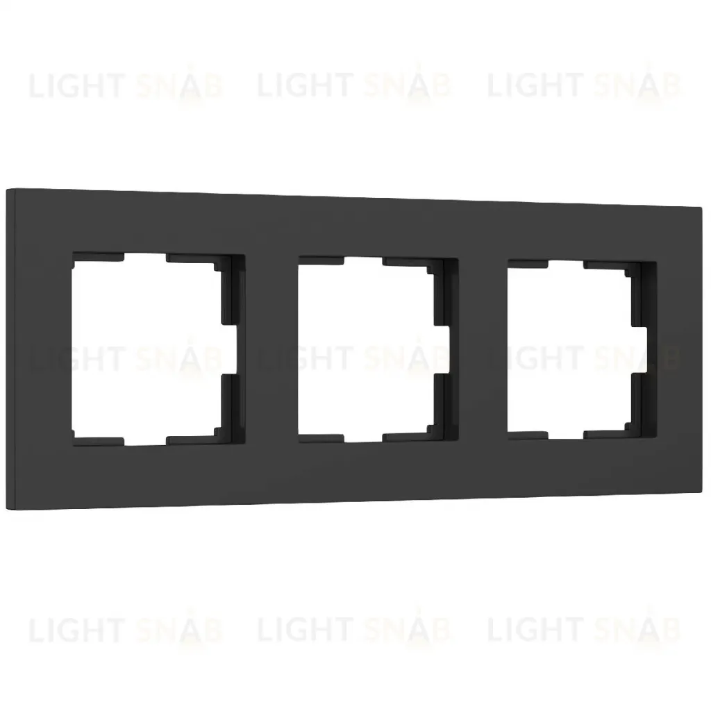 Рамка на 3 поста Werkel Slab черный матовый W0032908 4690389193422 a062801 4690389193422