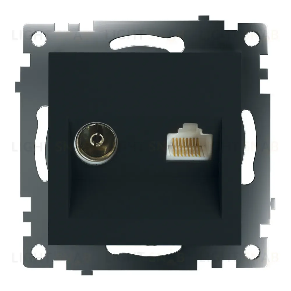 Розетка телевизионная и компьютерная RJ-45 Feron GLS00-7106-05 Катрин 49182 49182