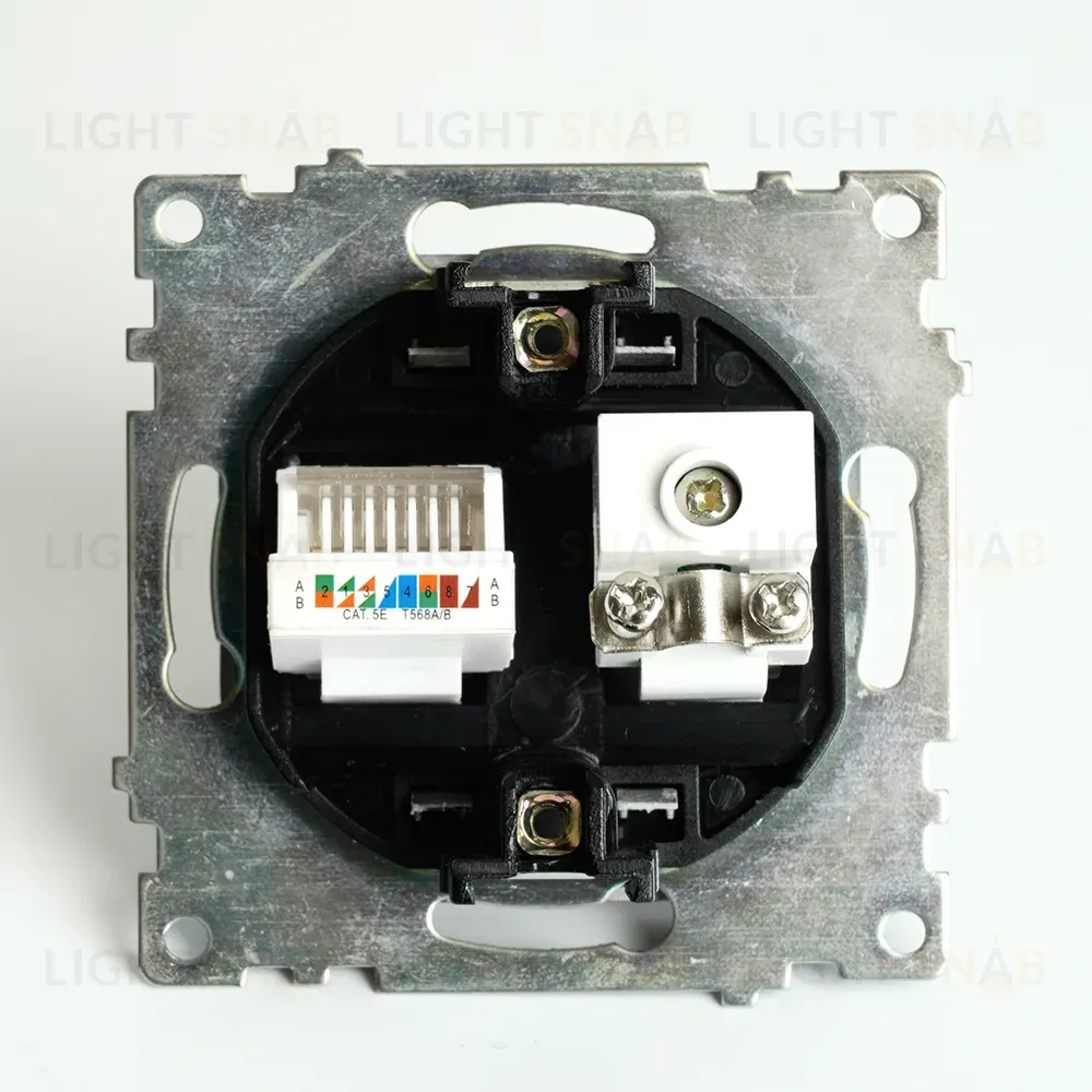 Розетка телевизионная и компьютерная RJ-45 Feron GLS00-7106-05 Катрин 49182 49182