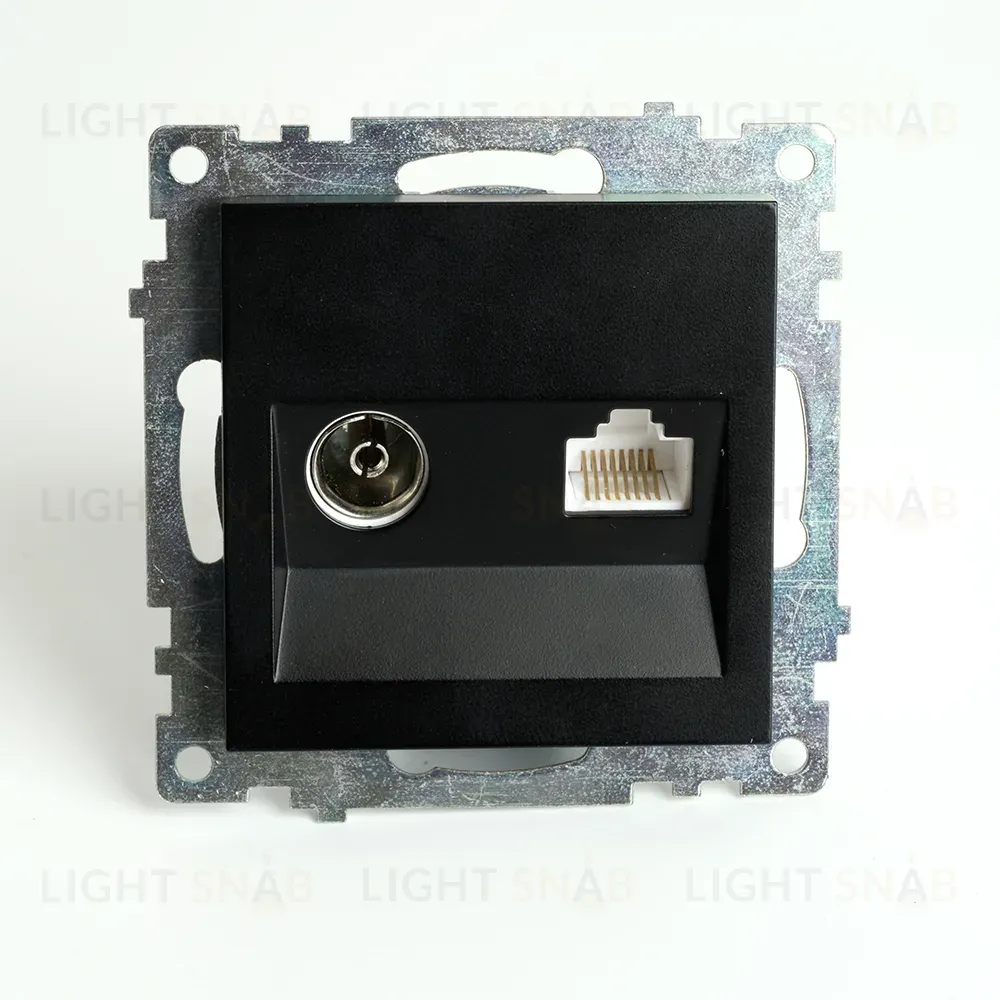 Розетка телевизионная и компьютерная RJ-45 Feron GLS00-7106-05 Катрин 49182 49182