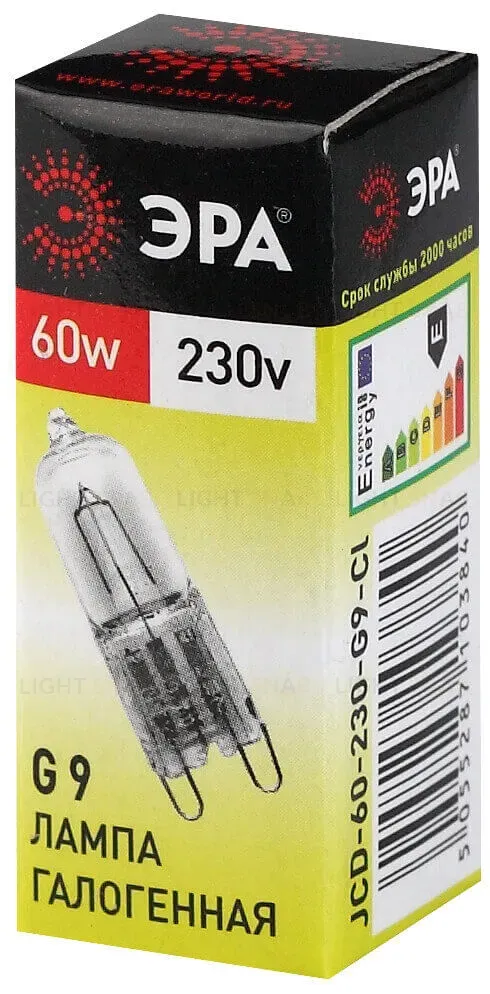 Лампа галогенная ЭРА G9 60W 2700K прозрачная G9-JCD-60-230V-CL C0027370 C0027370